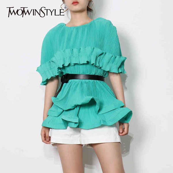 elegant tunic solid shirt for women o neck short sleeve patchwork ruffle casual blouse female fashion clothes 210524, White
elegant tunic solid shirt for women o neck short sleeve patchwork ruffle casual blouse female fashion clothes 210524, White