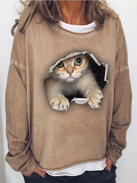 women's hoodies & sweatshirts cat out of the hole women long sleeve loose autumn o-neck cartoon oversized, Black
women's hoodies & sweatshirts cat out of the hole women long sleeve loose autumn o-neck cartoon oversized, Black