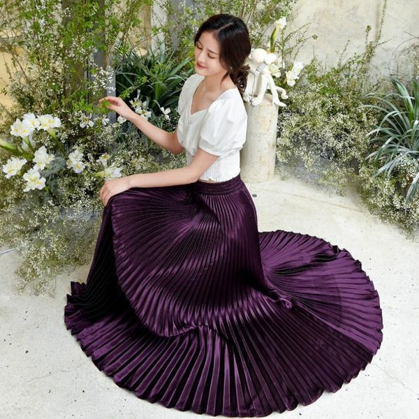 korean fashion pleated satin long women skirt chic streetwear elastic high waist red skirts saia spring summer fy316, Black
korean fashion pleated satin long women skirt chic streetwear elastic high waist red skirts saia spring summer fy316, Black