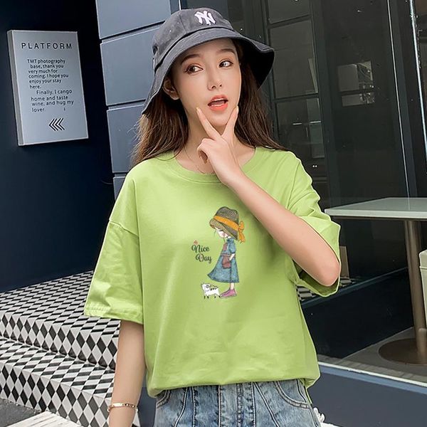 women's t-shirt 2021 summer short-sleeved printing round neck all cotton soft smooth brand tee, White
women's t-shirt 2021 summer short-sleeved printing round neck all cotton soft smooth brand tee, White