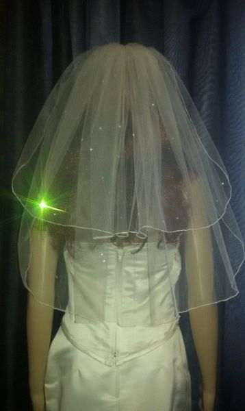 bridal veils ivory shoulder length wedding veil with crystals 2 tiers, Black 
bridal veils ivory shoulder length wedding veil with crystals 2 tiers, Black