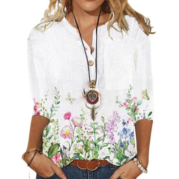 women's blouses & shirts women blouse stylish stand collar quick drying loose shirt plant printed half sleeve top, White
women's blouses & shirts women blouse stylish stand collar quick drying loose shirt plant printed half sleeve top, White