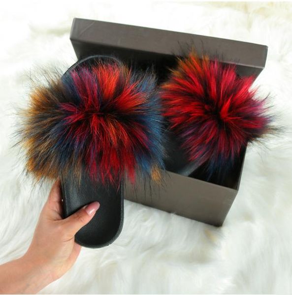 slippers fluffy faux fur slides women furry raccoon sandals fake flip flops home fuzzy woman casual plush shoes, Black
slippers fluffy faux fur slides women furry raccoon sandals fake flip flops home fuzzy woman casual plush shoes, Black