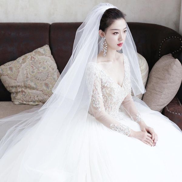 bridal veils 2t cut edge wedding veil 3 meters width soft with comb ivory white bride accessories, Black
bridal veils 2t cut edge wedding veil 3 meters width soft with comb ivory white bride accessories, Black