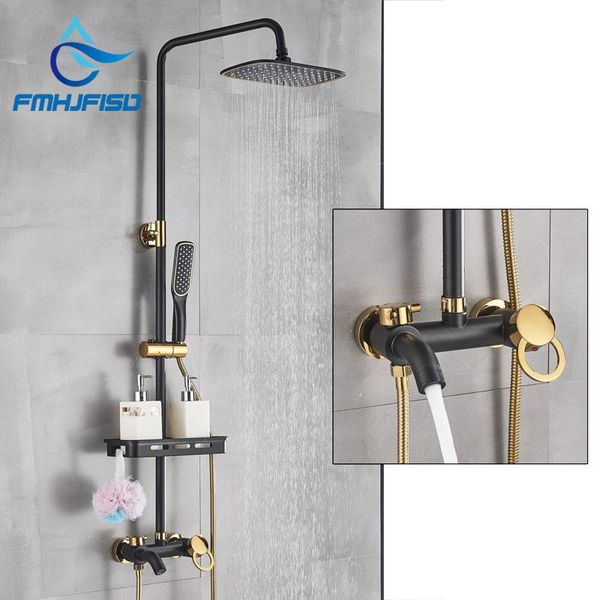 bathroom shower faucet set black colden rainfall cold and water mixer tap sets
bathroom shower faucet set black colden rainfall cold and water mixer tap sets