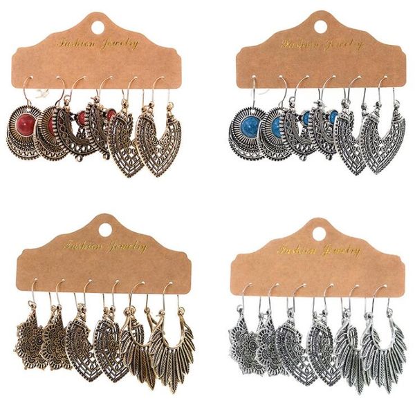 3pair/set boho 2020 new wedding party jewelry vintage ethnic antique silver leaf dangle earrings women gc162
3pair/set boho 2020 new wedding party jewelry vintage ethnic antique silver leaf dangle earrings women gc162