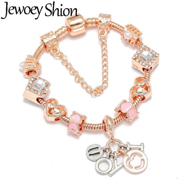 charm bracelets jewoey shion style rose gold bracelet with love pendant diy brand for women valentine's day jewelry gift, Golden;silver
charm bracelets jewoey shion style rose gold bracelet with love pendant diy brand for women valentine's day jewelry gift, Golden;silver