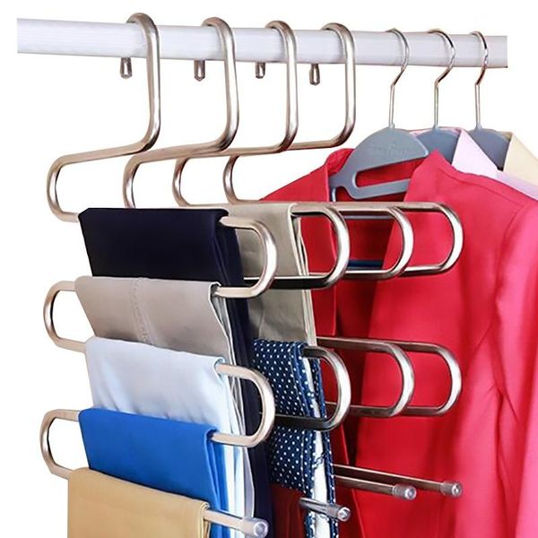 hangers & racks multi-functional home s-type trouser rack stainless steel multi-layer wardrobe storage hanger save space
hangers & racks multi-functional home s-type trouser rack stainless steel multi-layer wardrobe storage hanger save space