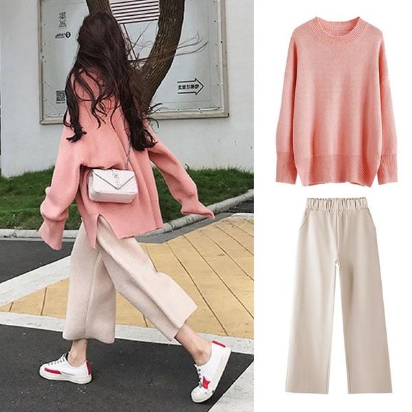 two piece dress korean student sweater + wide leg pants fashion suit 2021 autumn and winter 2 sets womens outfits sweet women set, White
two piece dress korean student sweater + wide leg pants fashion suit 2021 autumn and winter 2 sets womens outfits sweet women set, White