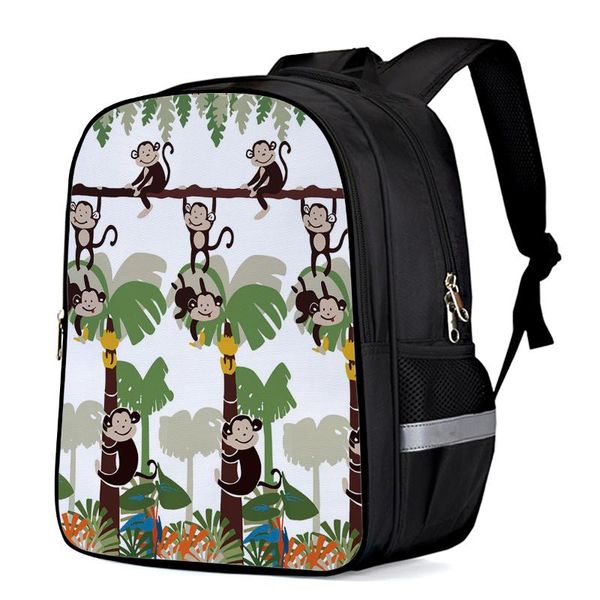 backpack monkey tree jungle schoolbag children school boy girl kindergarten