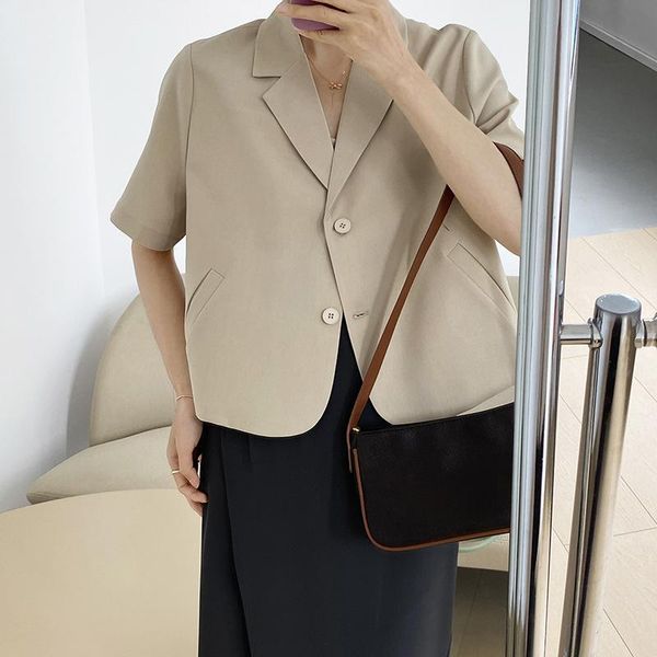 women's suits & blazers taochuan grey short sleeve suit coat thin 2021 small loose korean 5151, White;black
women's suits & blazers taochuan grey short sleeve suit coat thin 2021 small loose korean 5151, White;black