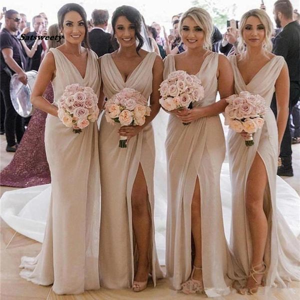 bridesmaid dress 2021 v-neck fashion side slit formal dresse maid of honor wedding guest, White;pink
bridesmaid dress 2021 v-neck fashion side slit formal dresse maid of honor wedding guest, White;pink