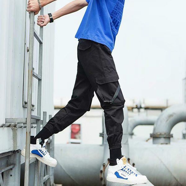 men's side pockets cargo harem pants harajuku hip hop sweatpant casual male joggers trousers streetwear mens clothing, Black
men's side pockets cargo harem pants harajuku hip hop sweatpant casual male joggers trousers streetwear mens clothing, Black