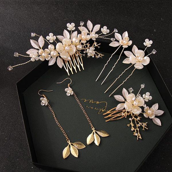 hair clips & barrettes flower comb set with earrings fashion faux pearl clip bridal wedding accessories for women girls ea, Golden;silver
hair clips & barrettes flower comb set with earrings fashion faux pearl clip bridal wedding accessories for women girls ea, Golden;silver