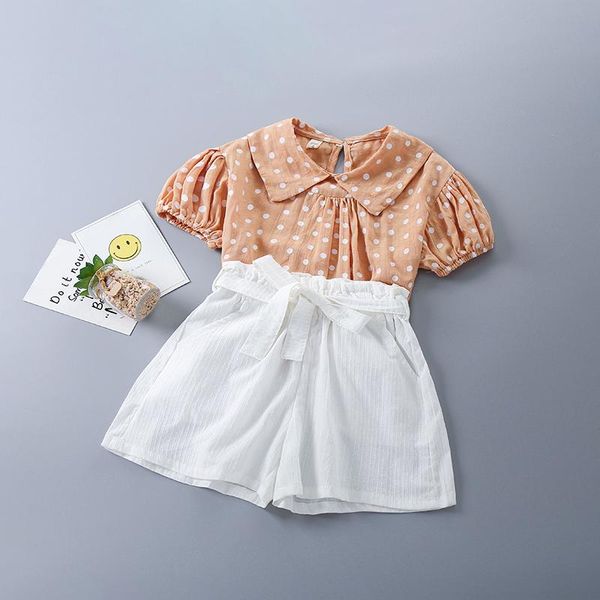 2-7 years summer girl clothing set 2021 fashion casual dot shirt + short pant kid children girls sets, White
2-7 years summer girl clothing set 2021 fashion casual dot shirt + short pant kid children girls sets, White