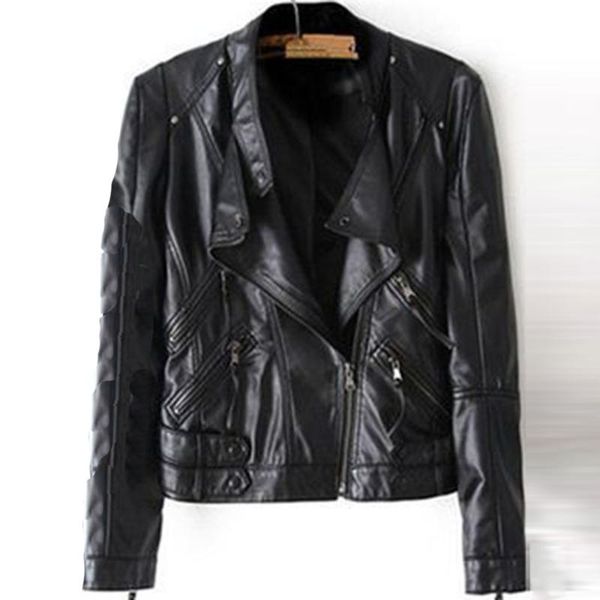 women's leather & faux clothing casual fashion locomotive style multi-pocket zipper high-quality pu fabric long-sleeved lapel jacke, Black
women's leather & faux clothing casual fashion locomotive style multi-pocket zipper high-quality pu fabric long-sleeved lapel jacke, Black