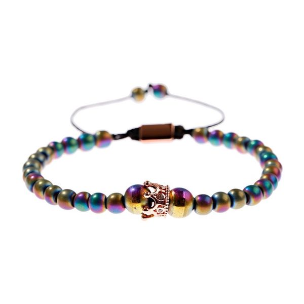 adjustable rainbow color hematite stone bracelets hommes cz zircon crown braiding bracelet men christmas jewelry gifts, Black
adjustable rainbow color hematite stone bracelets hommes cz zircon crown braiding bracelet men christmas jewelry gifts, Black