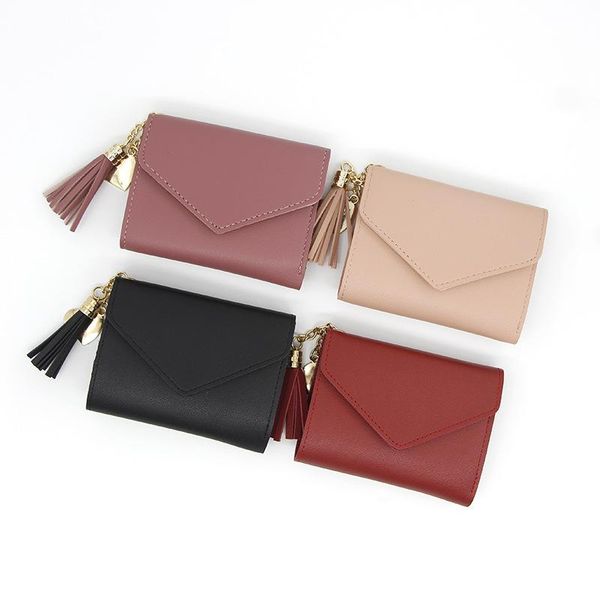 wallets fashion lady wallet short small three fold simple tassel clutch card holder coin purse, Red;black
wallets fashion lady wallet short small three fold simple tassel clutch card holder coin purse, Red;black