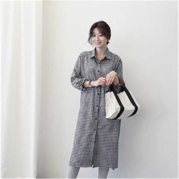 plaid medium length shirts all match coat retro loose bf style full blouse women 210615, White
plaid medium length shirts all match coat retro loose bf style full blouse women 210615, White
