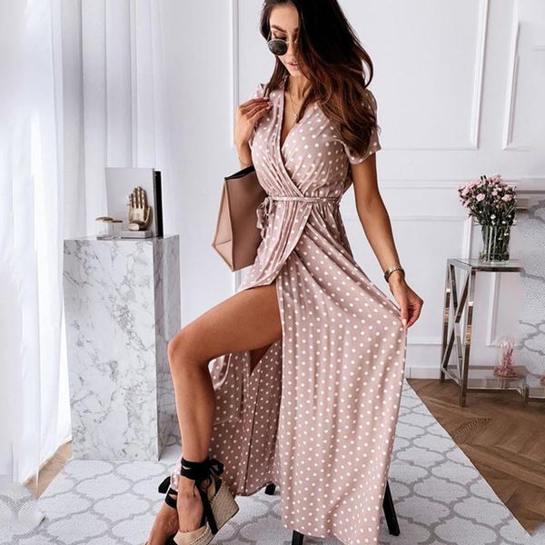 casual dresses polka dot dress women summer long large size sweet bohemian beach vacation split v-neck 2021, Black;gray
casual dresses polka dot dress women summer long large size sweet bohemian beach vacation split v-neck 2021, Black;gray