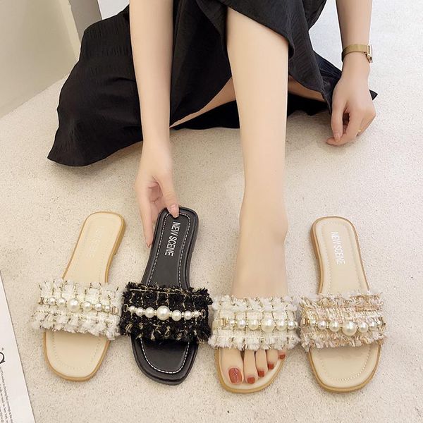 shoes women slippers flat luxury slides pantofle string bead soft designer 2021 casual fabric basic rome pu leisure cotton, Black
shoes women slippers flat luxury slides pantofle string bead soft designer 2021 casual fabric basic rome pu leisure cotton, Black