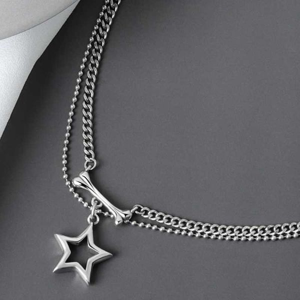 chains fashion jewelry and accessories star chain necklace for men women, Silver