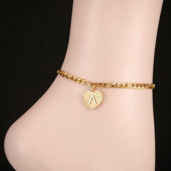 love 2020 new stainless steel anklet with 26 english letters, Red;blue