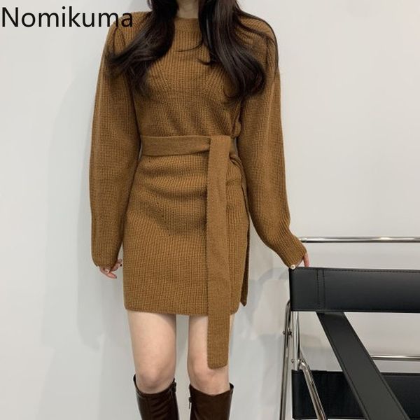 nomikuma korean sweater dress fashion hollow-out sashes slim waist vestido long sleeve o-neck causal sweater dress 6e385 210427, Black;gray
nomikuma korean sweater dress fashion hollow-out sashes slim waist vestido long sleeve o-neck causal sweater dress 6e385 210427, Black;gray