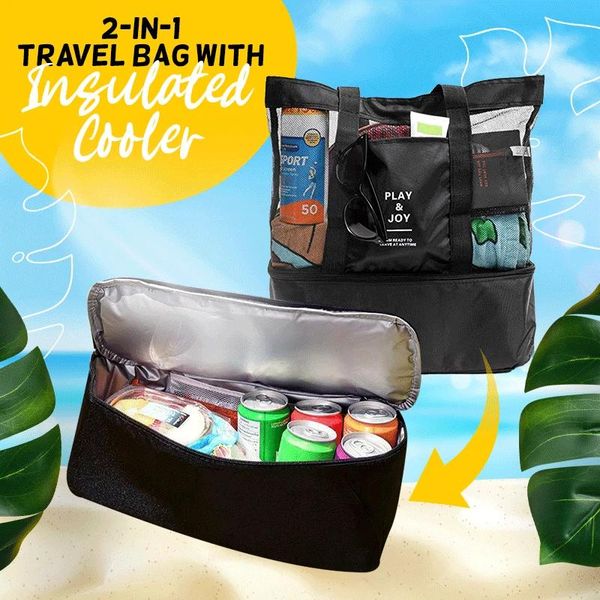 storage bags multipurpose waterproof cooler bag outdoor camping beach mesh tote with detachable organizer drop
storage bags multipurpose waterproof cooler bag outdoor camping beach mesh tote with detachable organizer drop