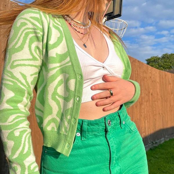 women's knits & tees 2021 autumn winter vintage cropped cardigan green women casual print long sleeve y2k knit sweater korean fashion j, White
women's knits & tees 2021 autumn winter vintage cropped cardigan green women casual print long sleeve y2k knit sweater korean fashion j, White