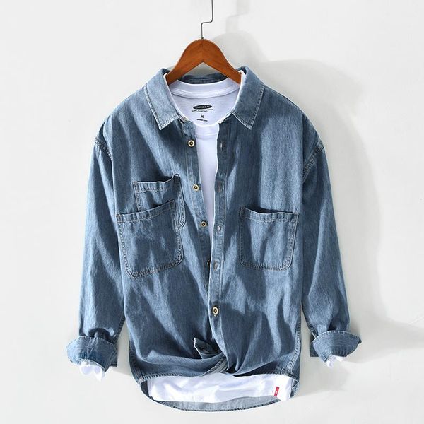 men's casual shirts fashion brand autumn thin retro washed denim shirt long sleeve loose outer wear cotton coat white, White;black
men's casual shirts fashion brand autumn thin retro washed denim shirt long sleeve loose outer wear cotton coat white, White;black