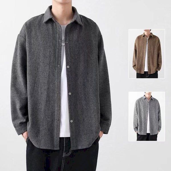 men's casual shirts shirt jacket men cardigan long sleeve loose autumn korean fashion streetwear solid color grunge basic male clothes, White;black
men's casual shirts shirt jacket men cardigan long sleeve loose autumn korean fashion streetwear solid color grunge basic male clothes, White;black