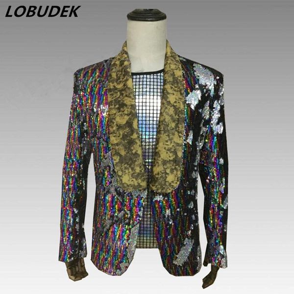 men's suits & blazers punk style reflector colorful sequins coat fashion slim nightclub male singer rock costume party show, White;black
men's suits & blazers punk style reflector colorful sequins coat fashion slim nightclub male singer rock costume party show, White;black