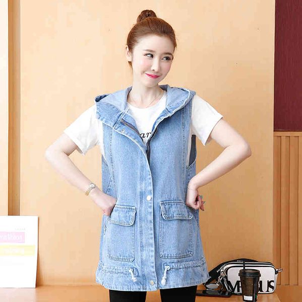 women's vests spring summer vintage denim coat for women hooded korean big pocket loose sleeveless jacket wild jeans waistcoa, Black;white
women's vests spring summer vintage denim coat for women hooded korean big pocket loose sleeveless jacket wild jeans waistcoa, Black;white