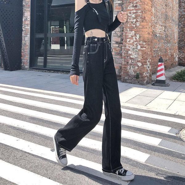 wide leg jeans for women high waist black streetwear vintage quality hip-hop 2021 fashion harajuku straight pants women's, Blue
wide leg jeans for women high waist black streetwear vintage quality hip-hop 2021 fashion harajuku straight pants women's, Blue