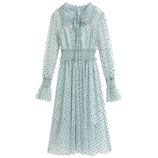women green pink apricot polka dot sequined mesh bow collar long sleeve midi dress sling two-piece d2217 210514, Black;gray
women green pink apricot polka dot sequined mesh bow collar long sleeve midi dress sling two-piece d2217 210514, Black;gray