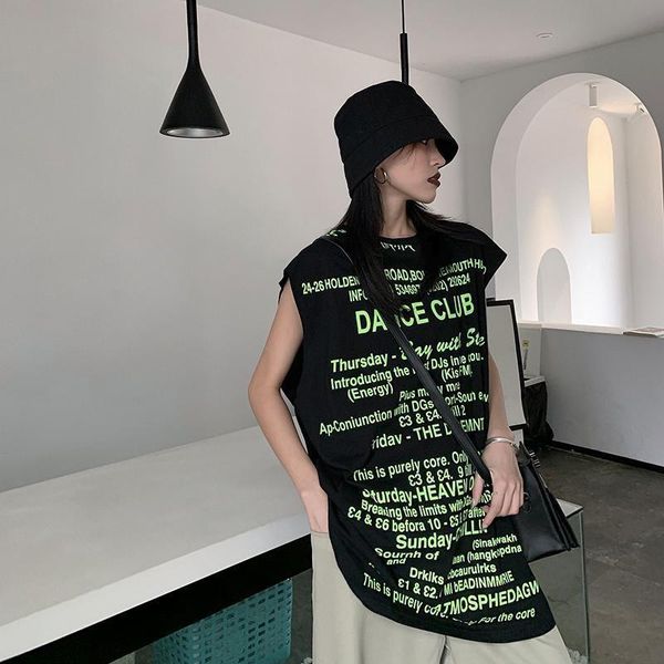 women's t-shirt cool sleeveless t-shirts o-neck letter printing summer thin pullover for women 2021 camisetas mujer, White
women's t-shirt cool sleeveless t-shirts o-neck letter printing summer thin pullover for women 2021 camisetas mujer, White