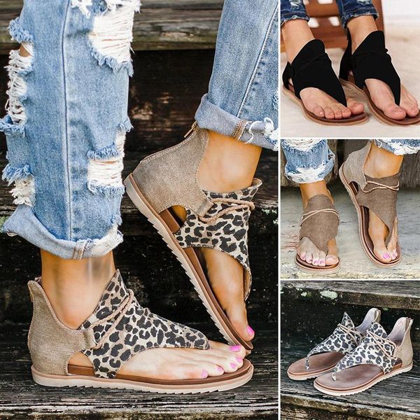 sandals women's leopard print flats summer casual beach open-toe back zipper t-strap boho gladiator shoes zpt5, Black
sandals women's leopard print flats summer casual beach open-toe back zipper t-strap boho gladiator shoes zpt5, Black