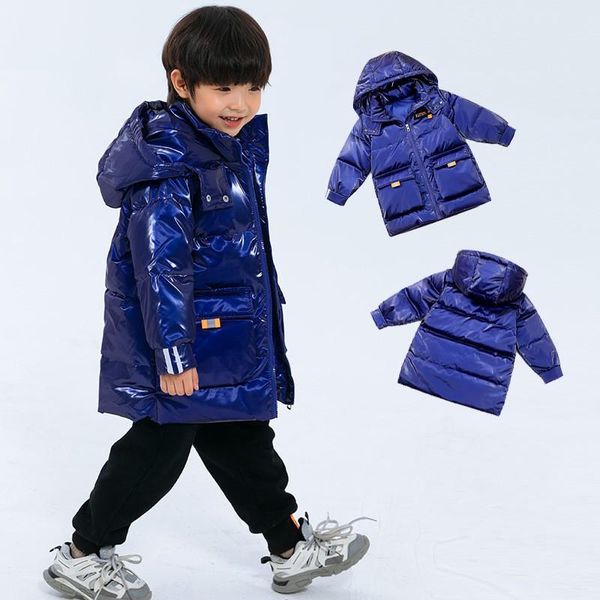 down coat kids winter children boy bright waterproof thick jacket mid-long style black blue beige hooded outerwear 9 11 13y, Blue;gray
down coat kids winter children boy bright waterproof thick jacket mid-long style black blue beige hooded outerwear 9 11 13y, Blue;gray