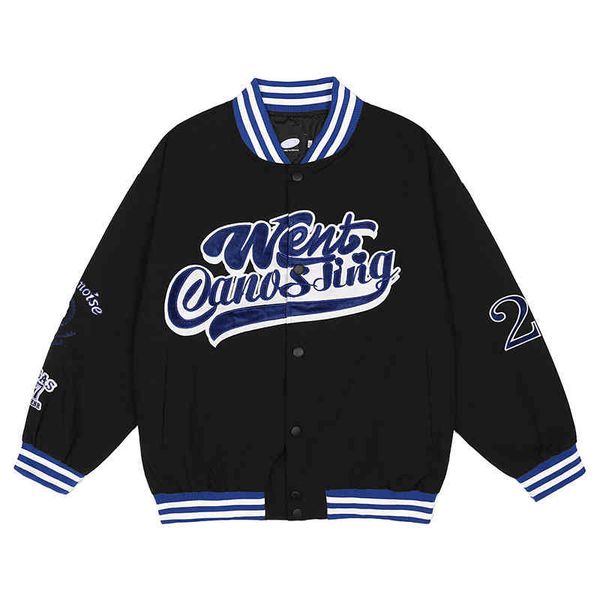 men's varsity bomber ets letter oversize hip hop baseball coats streetwear casual stripe uniform windbreaker male outerwear, Black
men's varsity bomber ets letter oversize hip hop baseball coats streetwear casual stripe uniform windbreaker male outerwear, Black