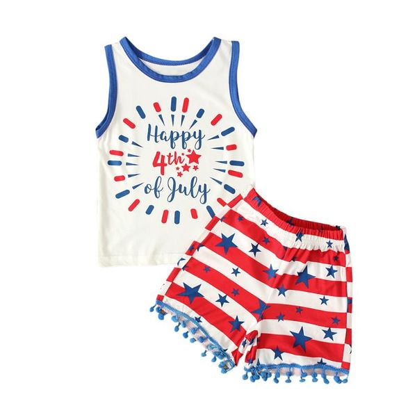 clothing sets 2pcs independence day little girls outfit, summer toddlers round collar sleeveless letter + star printing striped shorts, White
clothing sets 2pcs independence day little girls outfit, summer toddlers round collar sleeveless letter + star printing striped shorts, White