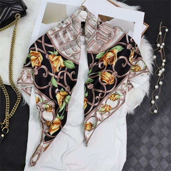 scarves 90cm manual hand rolled twill silk scarf women castle flower square wraps echarpes curled foulards female bandana hijabs, Blue;gray
scarves 90cm manual hand rolled twill silk scarf women castle flower square wraps echarpes curled foulards female bandana hijabs, Blue;gray