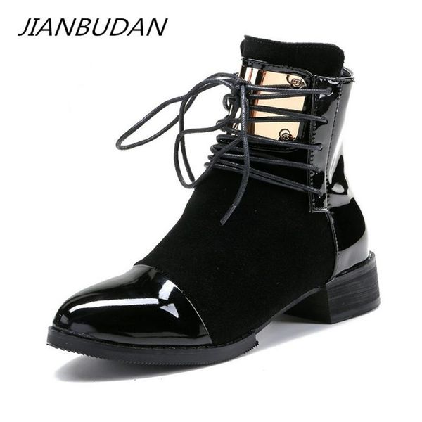 brand fashion pu leather women's motorcycle boots autumn lace-up ankle female winter snow 35-43, Black
brand fashion pu leather women's motorcycle boots autumn lace-up ankle female winter snow 35-43, Black