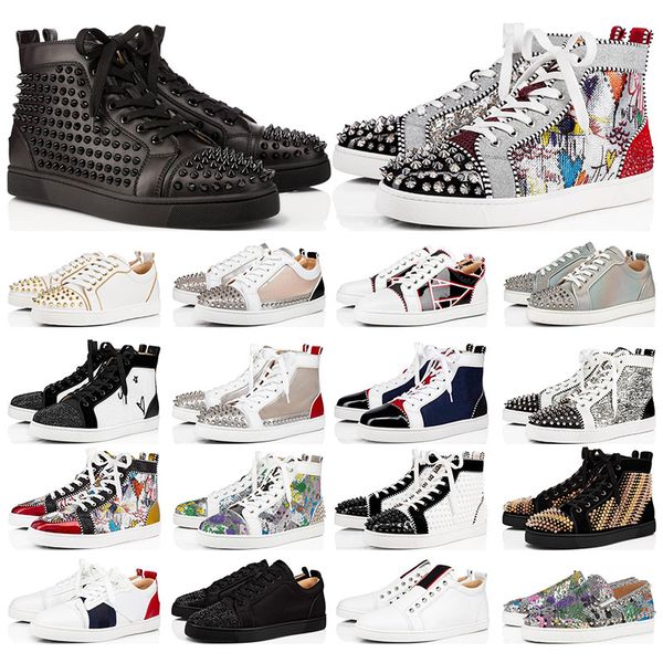 red bottoms men women dress shoes fashion flat spikes rivet shoe high blue suede leather glitter party lovers wedding grand sneakers with bo, Black
red bottoms men women dress shoes fashion flat spikes rivet shoe high blue suede leather glitter party lovers wedding grand sneakers with bo, Black