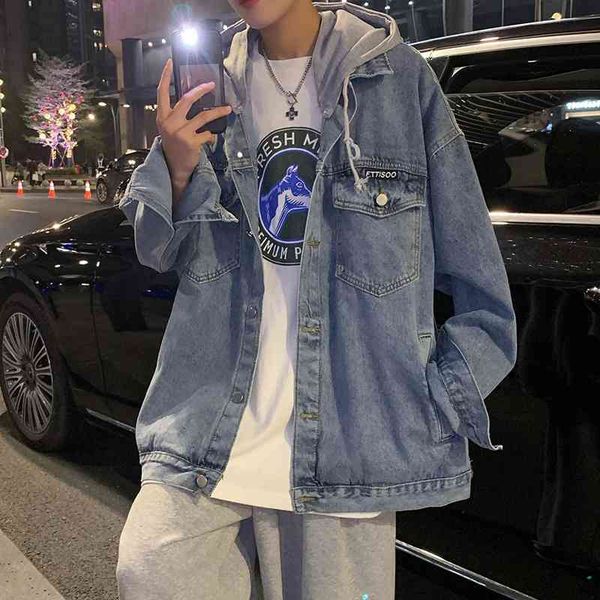 spring and autumn vacation two-piece men's hooded korean version trend loose handsome casual cowboy jacket, Black
spring and autumn vacation two-piece men's hooded korean version trend loose handsome casual cowboy jacket, Black