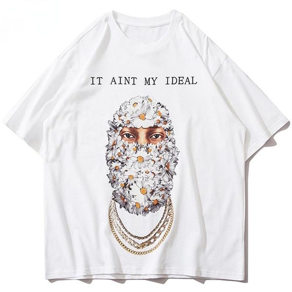 men's t-shirts tee shirts daisy flowers hip hop chain man print oversize t-shirt men high street harajuku cool streetwear summer, White;black
men's t-shirts tee shirts daisy flowers hip hop chain man print oversize t-shirt men high street harajuku cool streetwear summer, White;black