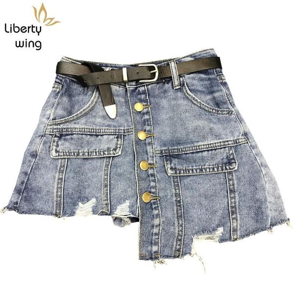 women's jeans women harajuku irregular skirts korean buttons high waist kpop denim short pants casual ripped streetwear shorts, Blue
women's jeans women harajuku irregular skirts korean buttons high waist kpop denim short pants casual ripped streetwear shorts, Blue