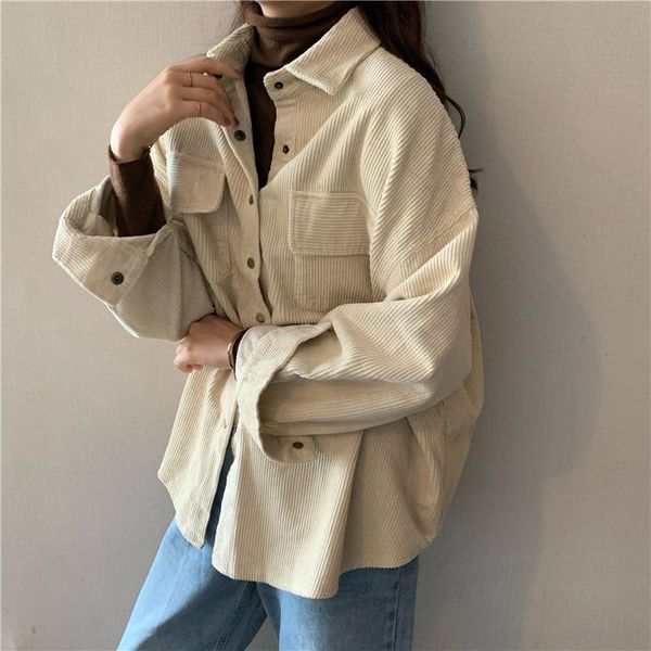 oversized corduroy jackets coats for women casual khaki black plus size shirt clothing female woolen spring loose outerwear women's, Black;brown
oversized corduroy jackets coats for women casual khaki black plus size shirt clothing female woolen spring loose outerwear women's, Black;brown