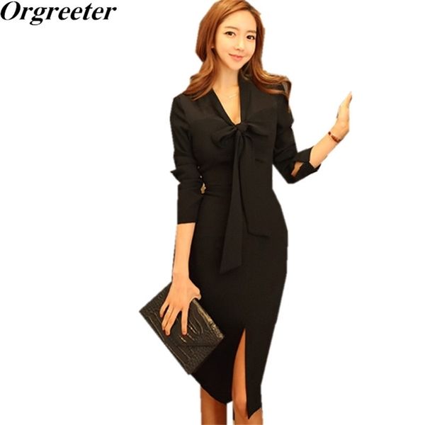 vestidos autumn women ol temperament solid black long sleeve dress casual slim sheath office party bodycon 210602, Black;gray
vestidos autumn women ol temperament solid black long sleeve dress casual slim sheath office party bodycon 210602, Black;gray