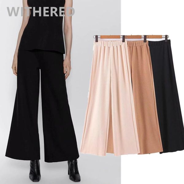 women's pants & capris dave&di 2021 spring england simple solid knitted wide leg women pantalones mujer pantalon femme trousers plus si, Black;white
women's pants & capris dave&di 2021 spring england simple solid knitted wide leg women pantalones mujer pantalon femme trousers plus si, Black;white